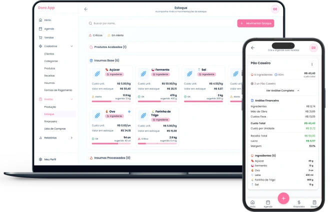 Dora App - Interface Desktop e Mobile